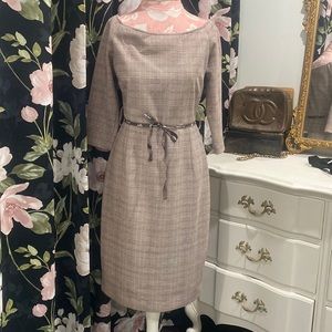 Zara Brown Pencil Skirt Fitted Dress L